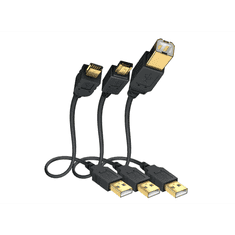 Inakustik Premium USB-A apa - MicroUSB-A apa Adatkábel 3m - Antracitszürke (01070033)
