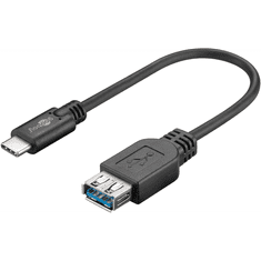 Goobay 56731 USB-C apa - USB-A anya 3.0 Adat és töltőkábel - Fekete (0.2m) (56731)
