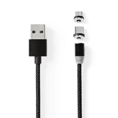 Nedis CCGB60630BK20 USB Type-A apa - USB Type-C / Micro USB Type-B apa 2.0 Adat és töltő kábel - Fekete (2m) (CCGB60630BK20)