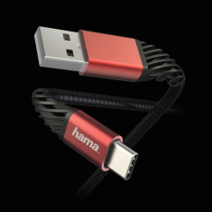 Hama Extreme USB kábel 1,5 M USB 2.0 USB A USB C Fekete, Vörös (187218)