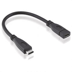 ROLINE 11.02.9015 USB 3.1 Type-C Hosszabbító Kábel 0.15m - Fekete (11.02.9015)