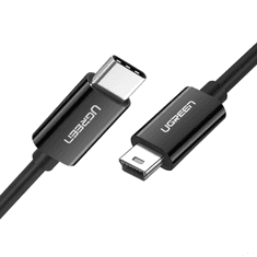 Ugreen US242 USB-C apa - Mini USB-B apa 2.0 Adatkábel - Fekete (1m) (50445)
