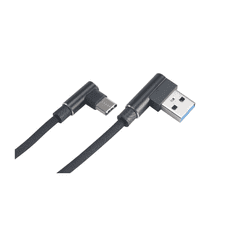 Akasa USB 2.0 Type-A -> Type-C Adat- és töltőkábel "L" 1m - Fekete (AK-CBUB39-10BK)