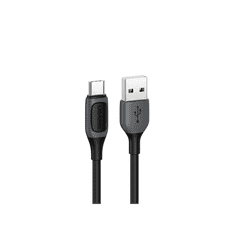 USAMS Jelly Series USB-A apa - USB-C apa 2.0 Adat és töltőkábel - Fekete (1m) (SJ596USB01)
