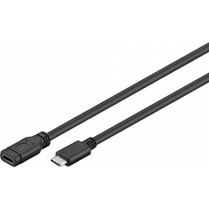 Goobay 45393 USB-C apa - USB-C anya 3.0 Hosszabbító kábel - Fekete (1m) (45393)