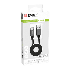 Emtec USB-A apa - USB-C apa töltőkábel 1.2m - Fekete (T700TCU3)