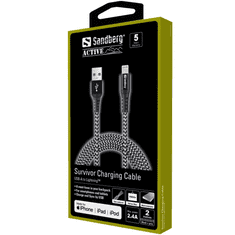 Sandberg 441-41 Lightning kábel Fekete, Szürke (441-41)
