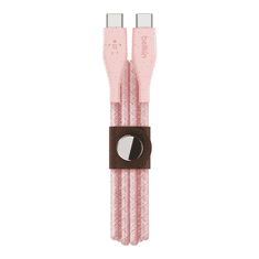 Belkin DuraTek Plus USB-C apa - USB-C apa Adat- és töltőkábel 1.2m - Pink (F8J241BT04-PNK)