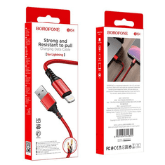 Borofone BX54 USB - Lightning Adat és töltő kábel 1m - Piros (BX54LIGHTNING PIROS)