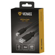Yenkee YCU 016 BK USB Type-A apa - USB Type-B apa Nyomtató kábel - Fekete (3m) (YCU 016 BK)