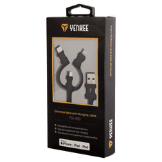 Yenkee YCU 400 USB-A apa - Micro USB/USB-C/Lightning apa 2.0 Adat és töltőkábel - Fekete (1m) (YCU 400 BK 3V1)