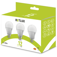 Retlux REL 32 LED Gömbizzó 12W 1200lm 3000K - Meleg fehér (3db / csomag) (REL 32)