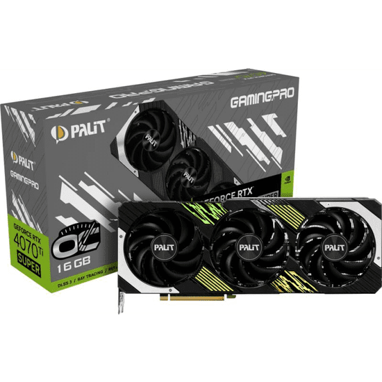 PALiT GeForce RTX 4070 Ti SUPER GamingPro OC - graphics card - GeForce RTX 4070 Ti Super - 16 GB - silver gray, iron black (NED47TSH19T2-1043A)