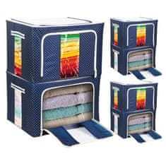 HOME & MARKER® Összecsukható tároló doboz, rendszerező, ruhatároló, ágyneműtároló egyben, minőségi textil tároló doboz (66 literes) | S6TACKBOX