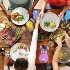 HOME & MARKER® Húsvéti nyuszi evőeszköztartó készlet, húsvéti dísz különböző színekben, konyhai kiegészítő asztal dísz (4 db) | BUNNYCUTLERY