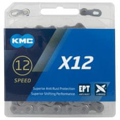 KMC X12EPT ezüst 126 láncszemes lánc BOX