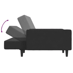 Vidaxl 2 személyes fekete bársony kanapéágy lábtartóval (3216239)
