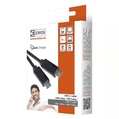 EMOS SM7022BL USB-C - USB-C töltő- és adatkábel 1m fekete (SM7022BL)