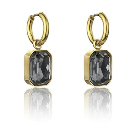 Marc Malone Aranyozott fülbevaló fekete kövekkel Royalty Grey Earrings MCE23150G