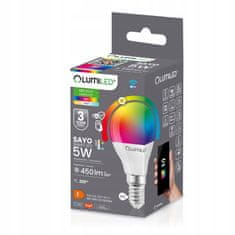 LUMILED Smart LED izzó E14 P40 5W = 40W 450lm RGB CCT + FEHÉR WIFI TUYA SMART