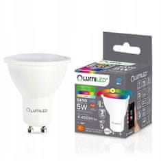 LUMILED Smart LED izzó GU10 PAR16 5W = 40W 450lm RGB CCT + Fehér WIFI TUYA SMART