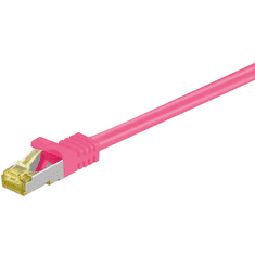 Goobay 91623 S/FTP CAT6A Patch kábel 5m - Rózsaszín (91623)
