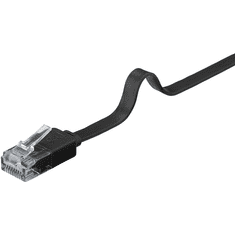 Goobay U/UTP CAT6 Lapos patch kábel 10m - Fekete (95381)