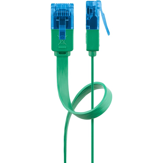 Goobay U/UTP CAT6a Lapos patch kábel 3m - Zöld (96330)