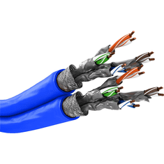 Goobay S/FTP CAT7a Duplex installációs kábel 500m - Kék (91897)