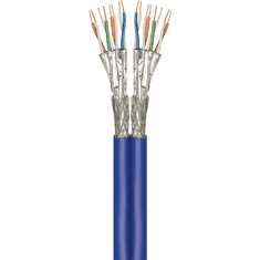 Goobay S/FTP CAT7a Duplex installációs kábel 500m - Kék (91897)
