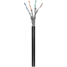 Goobay S/FTP CAT7 Kültéri installációs kábel 50m - Fekete (53867)