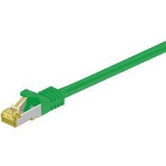Goobay S/FTP CAT6a Patch kábel 15m - Zöld (91649)
