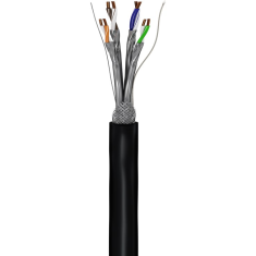 Goobay S/FTP CAT6a Kültéri Installációs kábel 100m - Fekete (77624)