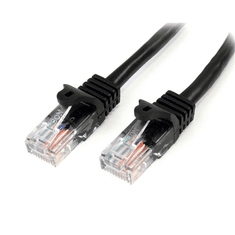 Startech StarTech.com 45PAT50CMBK hálózati kábel Fekete 0,5 M Cat5e U/UTP (UTP) (45PAT50CMBK)