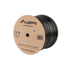 Lanberg FTP CAT6 Kültéri kábel 305m Fekete (LCF6-30CU-0305-BK)