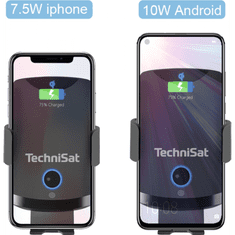 Technisat SmartCharge 2 4.7" - 6.4" Mobiltelefon autós tartó/töltő - Fekete (76-4976-00)