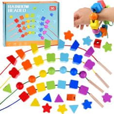 RAMIZ Fa befűző játék színes formákkal