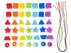 RAMIZ Fa befűző játék színes formákkal