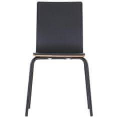 STEMA Fekete szék WERDI B, fekete porszórt kereten. Otthonnak, irodának, étteremnek és szállodának. A vödör rétegelt lemezének vastagsága hozzávetőlegesen 11 mm. A szék szilárdsági vizsgálati tanúsítvánnyal