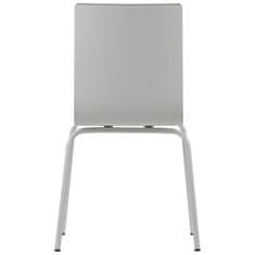STEMA Fehér szék WERDI B, fehér porszórt kereten. Otthonnak, irodának, étteremnek és szállodának. A vödör rétegelt lemezének vastagsága hozzávetőlegesen 11 mm. A szék szilárdsági vizsgálati tanúsítvánnyal r