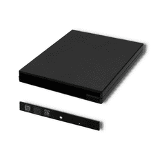Qoltec 51864 USB 2.0 Optikai meghajtó ház 9.5mm - Fekete (51864)