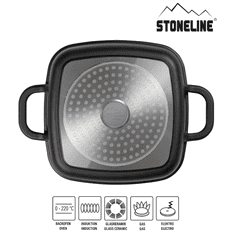 Stoneline Square 20cm Univerzális seerpenyő - Rose gold/fekete (22337)