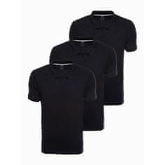 OMBRE Férfi póló póló HUEY fekete 3-as csomag MDN24822 M