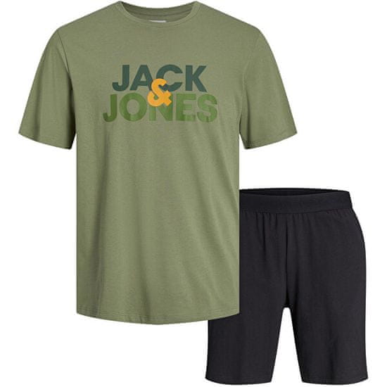 Jack&Jones Férfi szett - póló és rövidnadrág JACULA Standard Fit 12255000 Oil Green