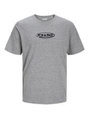 Jack&Jones Férfi szett - póló és rövidnadrág JACOLIVER Standard Fit 12257169 Light Grey Melange (Méret XL)