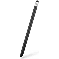 Univerzális toll, alumínium, (bármilyen kapacitív kijelzőhöz), kétoldalas, Touch Stylus Pen, fekete
