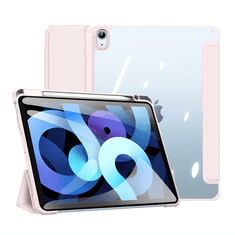 Dux Ducis Apple iPad Air (2020) / iPad Air (2022), mappa tok, Smart Case, légpárnás sarok, közepesen ütésálló, Apple Pencil tartóval, átlátszó hátlap, Toby, rózsaszín (104576)