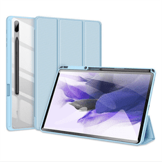 Dux Ducis Samsung Galaxy Tab S7 Plus 12.4 / Tab S7 FE 12.4 / Tab S8 Plus 12.4, mappa tok, Trifold, légpárnás sarok, közepesen ütésálló, S-Pen tartóval, átlátszó hátlap, Toby, kék (104604)