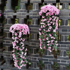 1+1 mesterséges függő virágok, mesterséges függő virágok természetes megjelenéssel kültéri vagy beltéri használatra,teraszra,kertbe,erkélyre,esküvőkre,folyosóra, 80cm, rózsaszín,2 darab,HangingFlowers