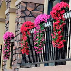 Netscroll 1+1 mesterséges függő virágok, mesterséges függő virágok természetes megjelenéssel kültéri vagy beltéri használatra, teraszra,kertbe,erkélyre,esküvőkre,folyosóra, 80cm, piros , 2 darab, HangingFlowers